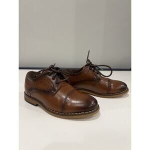 Stacy Adams 43418-221 Boys Brown Leather Cap Toe Oxford Dress Shoes Size 6 M